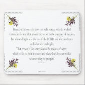 PSALM 1:1-3 Botanic Design Mousepad (Vorne)