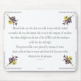 PSALM 1:1-3 Botanic Design Mousepad