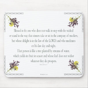PSALM 1:1-3 Botanic Design Mousepad