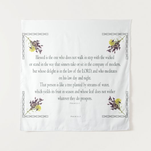 PSALM 1:1-3 Botanic Design Wandteppich (Vorderseite)