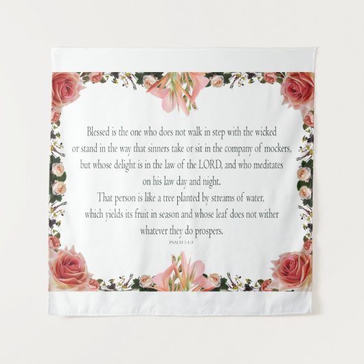 PSALM 1:1-3 Botanic Design Wandteppich (Vorderseite)
