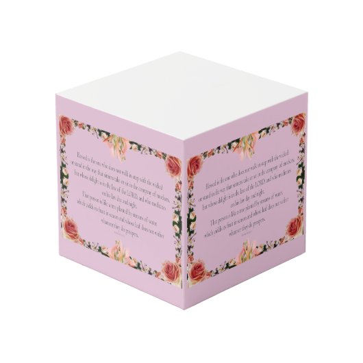 PSALM 1:1-3 Botanic Design, Würfel (Vorderseite Schrägansicht)