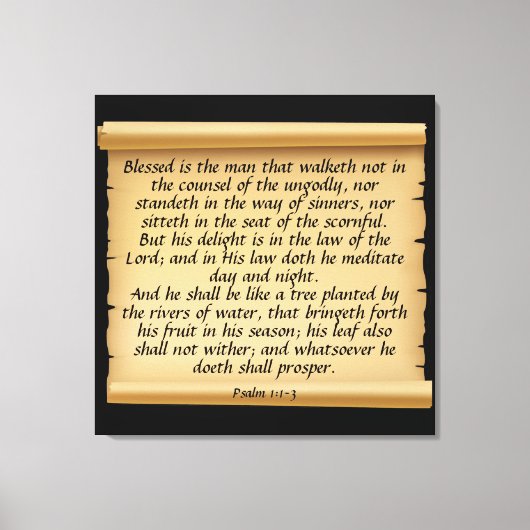 Psalm 1:1-3 Canvas Print Leinwanddruck (Vorderseite)