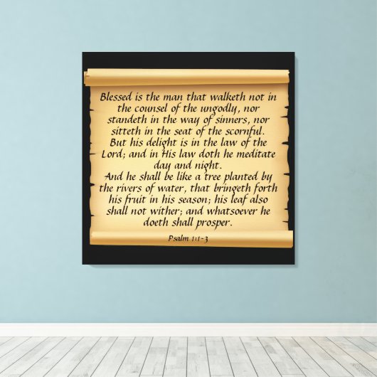 Psalm 1:1-3 Canvas Print Leinwanddruck (Insitu (Holzboden))