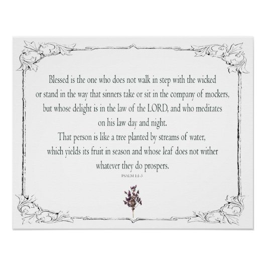 Psalm 1-1-3, Do Not Walk in Step with Sinners, Poster (Vorderseite)