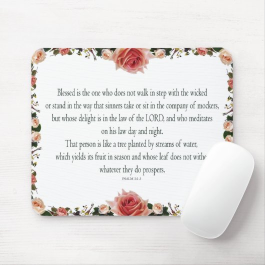 Psalm 1:1-3, gesegnet ist der eine mousepad (Mit Mouse)