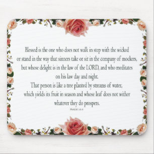 Psalm 1:1-3, gesegnet ist der eine mousepad