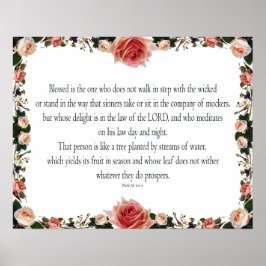 Psalm 1:1-3, gesegnet ist der eine poster
