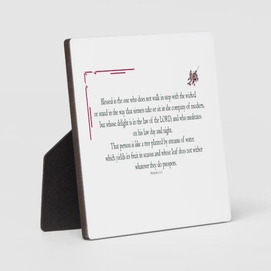 Psalm 1:1-3, gesegnet ist derjenige, der fotoplatte (Vorderseite)