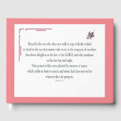 Psalm 1:1-3, gesegnet ist derjenige, der gästebuch (Vorderseite)