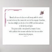 Psalm 1:1-3, gesegnet ist derjenige, der poster (Vorne)