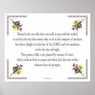Psalm 1:1-3, gesegnet ist derjenige, der poster