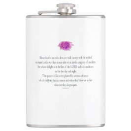 PSALM 1:1-3 mit Lila Blume Flachmann