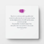 PSALM 1:1-3 mit Lila Blume Fotoplatte (Vorderseite)