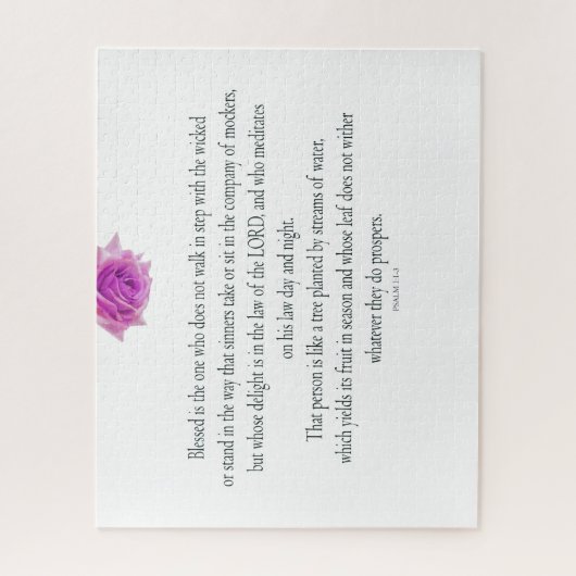 PSALM 1:1-3 mit Lila Blume Puzzle (Vertikal)