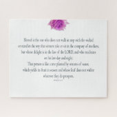PSALM 1:1-3 mit Lila Blume Puzzle (Horizontal)
