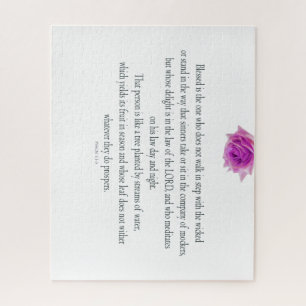 PSALM 1:1-3 mit Lila Blume Puzzle