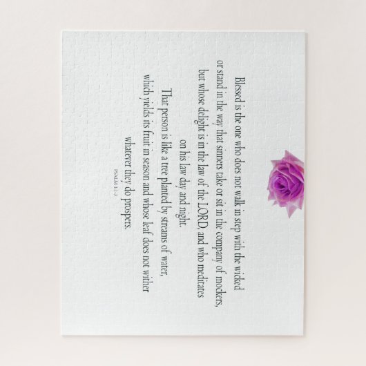 PSALM 1:1-3 mit Lila Blume Puzzle (Vertikal)