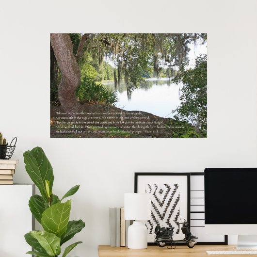 Psalm 1:1-3 Scripting-Poster Poster (Heimbüro)