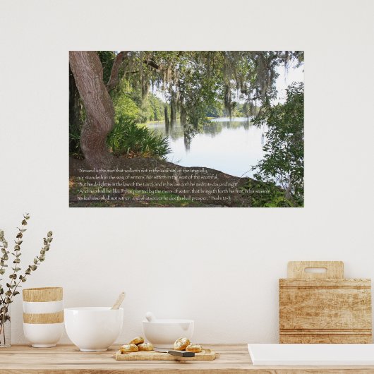 Psalm 1:1-3 Scripting-Poster Poster (Küche)