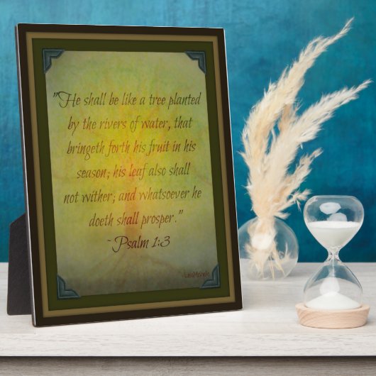 Psalm 1:3 Schrift Plaque Fotoplatte (Seite)