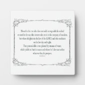 Psalm 1 Art - Gesegnet Recht mit Blumendesign Fotoplatte (Vorderseite)