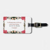 Psalm 1 Art - Gesegnet Recht mit Blumendesign Gepäckanhänger (Vorderseite horizontal)