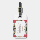 Psalm 1 Art - Gesegnet Recht mit Blumendesign Gepäckanhänger (Vorderseite vertikal)