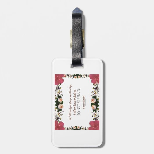 Psalm 1 Art - Gesegnet Recht mit Blumendesign Gepäckanhänger (Rückseite vertikal)