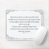 Psalm 1 Art - Gesegnet Recht mit Blumendesign Mousepad (Mit Mouse)