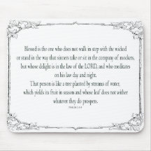 Psalm 1 Art - Gesegnet Recht mit Blumendesign