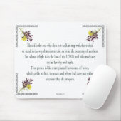 Psalm 1 Art - Gesegnet Recht mit Blumendesign Mousepad (Mit Mouse)