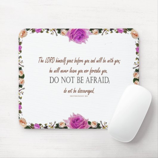 Psalm 1 Art - Gesegnet Recht mit Blumendesign Mousepad (Mit Mouse)