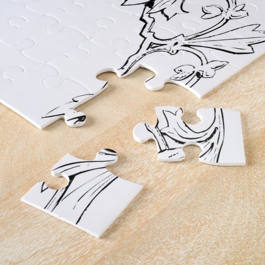 Psalm 1 Art - Gesegnet Recht mit Blumendesign Puzzle (Seite)