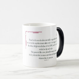 Psalm 1 Art - Gesegnet Recht mit Blumendesign Verwandlungstasse