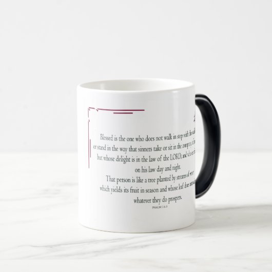 Psalm 1 Art - Gesegnet Recht mit Blumendesign Verwandlungstasse (VorderseiteRechts)