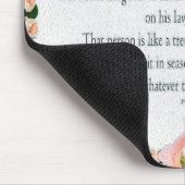 Psalm 1, Blumengrenzen, Öl, gesegnet ist derjenige Mousepad (Ecke)