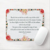 Psalm 1, Blumengrenzen, Öl, gesegnet ist derjenige Mousepad (Mit Mouse)
