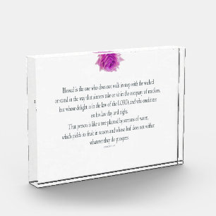 Psalm 1, das Eine nicht segne, rosa Blume Fotoblock