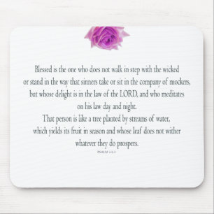 Psalm 1, das Eine nicht segne, rosa Blume Mousepad