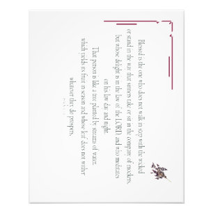 PSALM 1, does not walk in step with the wicked Fotodruck