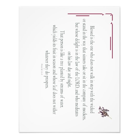 PSALM 1, does not walk in step with the wicked Fotodruck (Vorne)