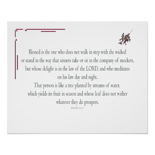 PSALM 1, does not walk in step with the wicked Poster (Vorderseite)