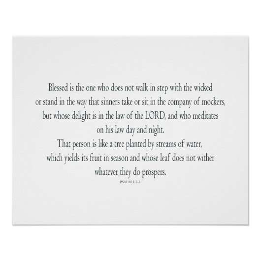 Psalm 1, does not walk in step with the wicked poster (Vorderseite)