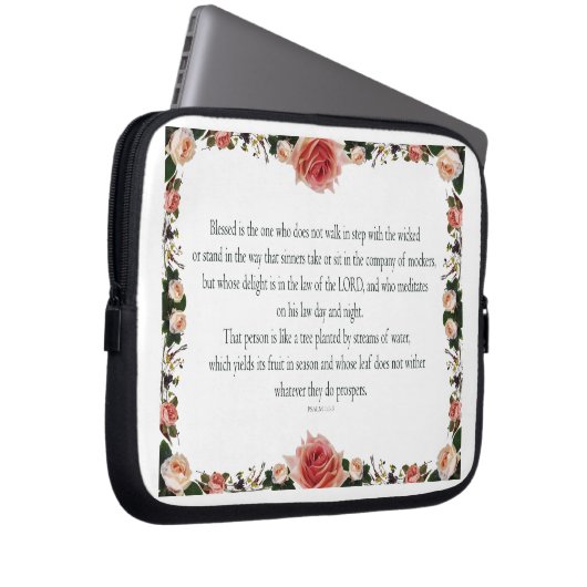 Psalm 1, Flower borders Laptopschutzhülle (Vorne Rechts)