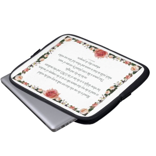 Psalm 1, Flower borders Laptopschutzhülle (Vorne Knopf)