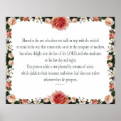 Psalm 1, Flower borders Poster (Vorne)
