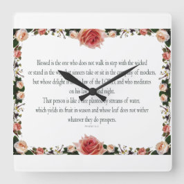 Psalm 1, Flower borders Quadratische Wanduhr