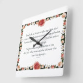 Psalm 1, Flower borders Quadratische Wanduhr (Winkel)