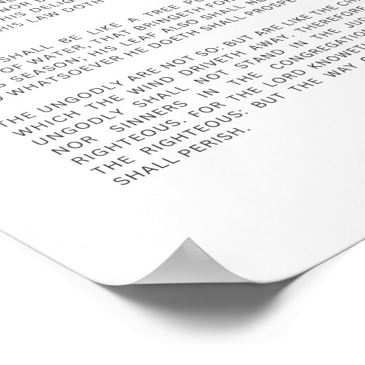 Psalm 1 Gesegnet ist der Mann Poster (Ecke)